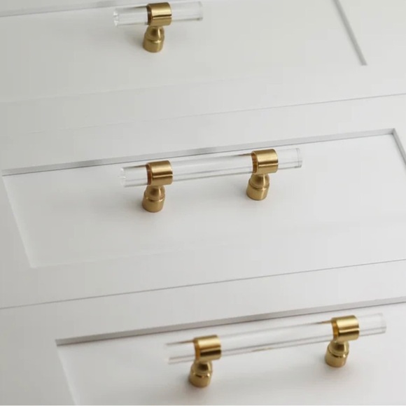 3” Lucite and Brass Cabinet Pulls - Picture 2 of 12